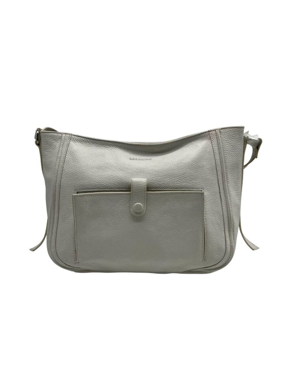 Mancini White Leather Crossbody Bag